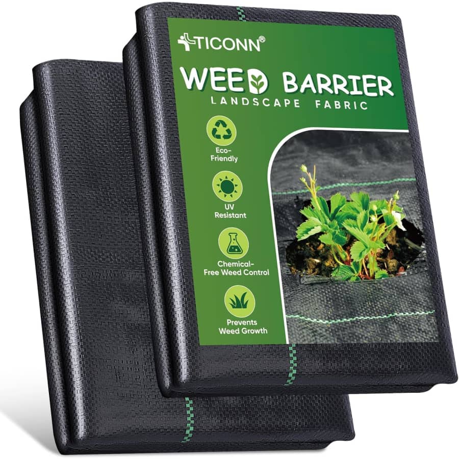 Ticonn 3x50-Foot Weed Barrier Landscape Fabric 2-Pack: $20.99