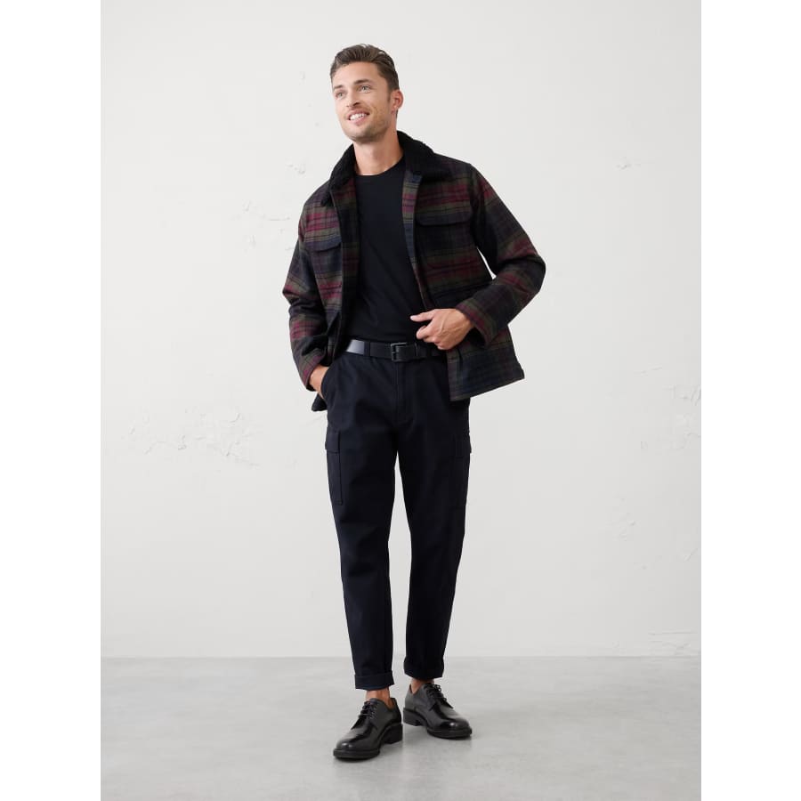 Banana Republic Factory Men's Plaid Sherpa Jacket: $32