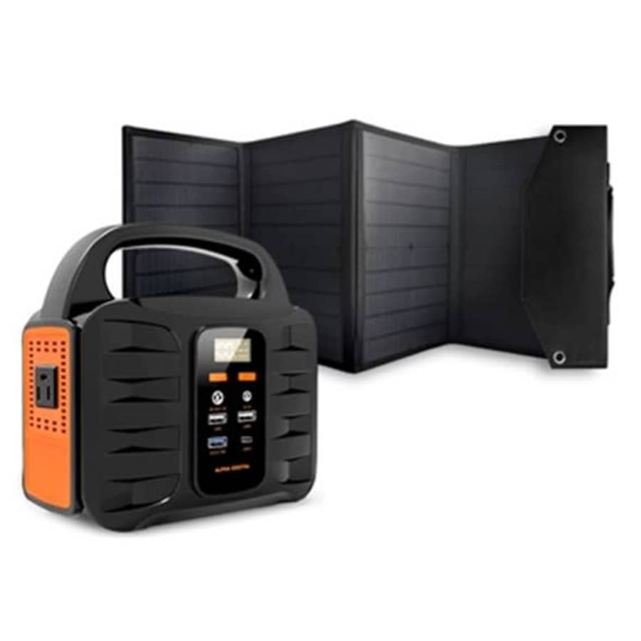 Alpha Digital 42000mAh Power Station & Foldable Solar Panel Bundle: $165