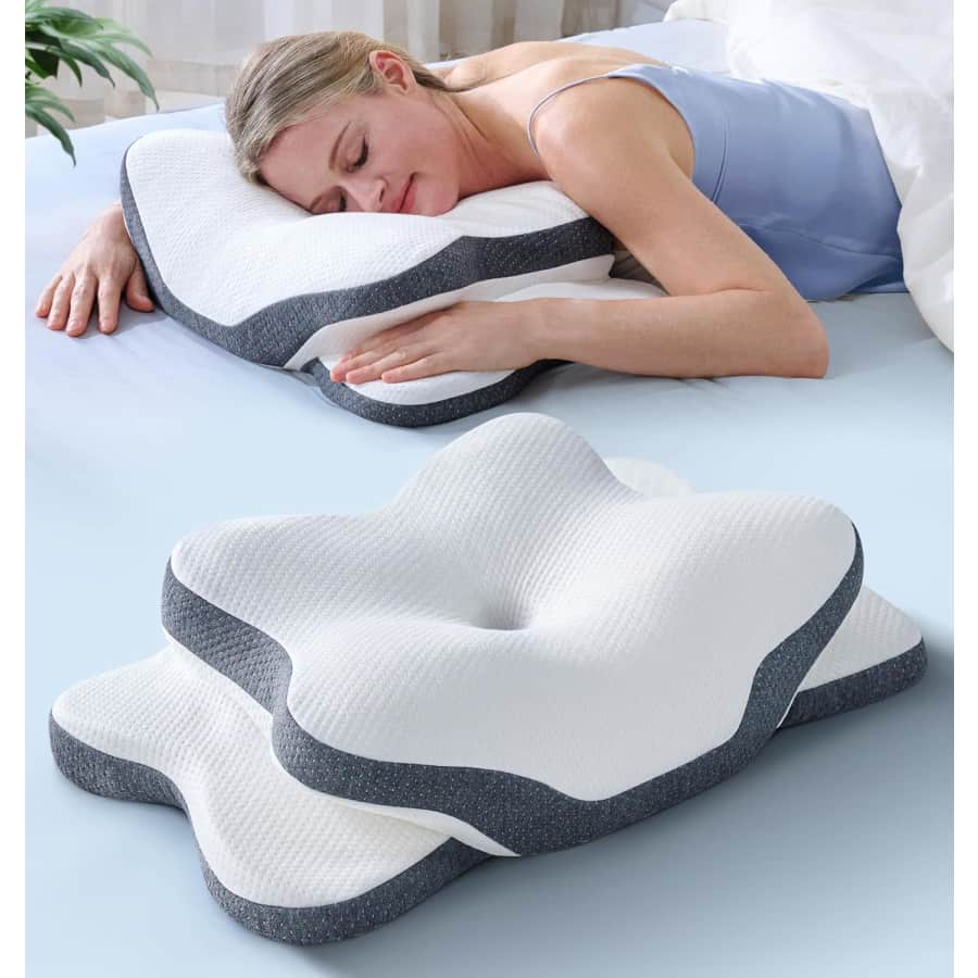 Latree Contoured Memory Foam Cervical Neck Pillow: $35.98