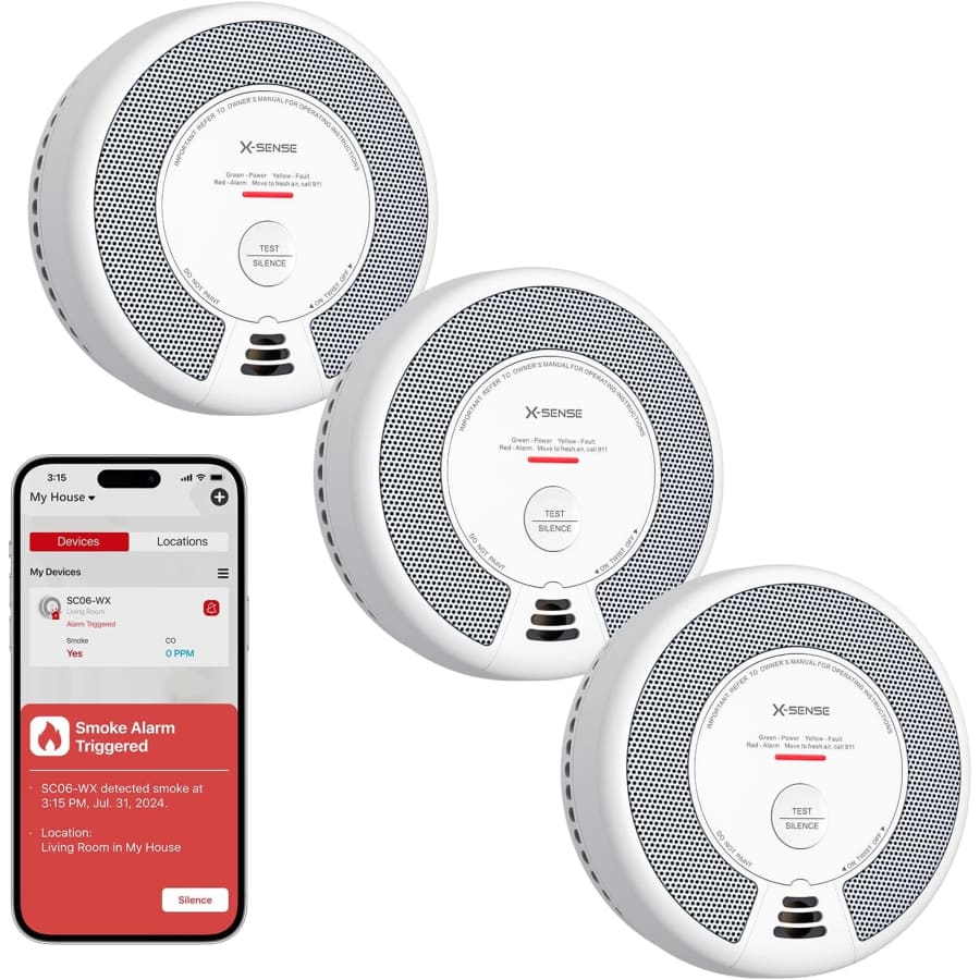 X-Sense Smart Smoke andd Carbon Monoxide Detector 3-Pack: $89.99
