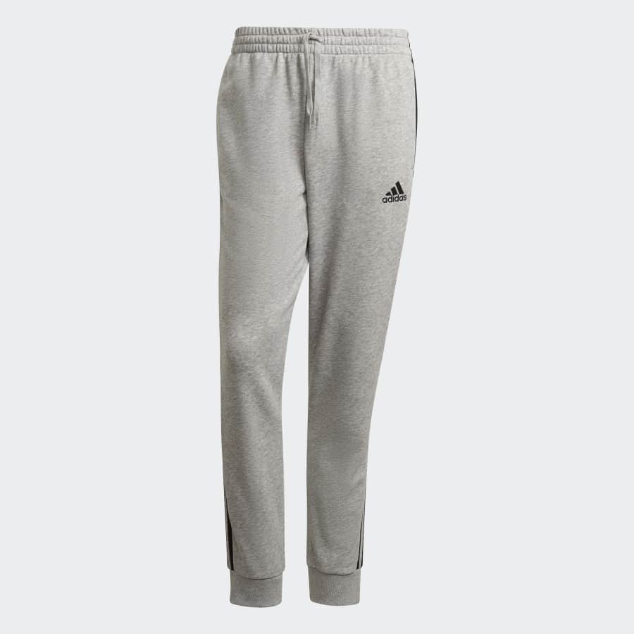 adidas Men's Essentials French Terry Tapered-Cuff 3-Stripes Pants: $13...or less adidas Men's Essentials French Terry Tapered-Cuff 3-Stripes Pants: $13...or less