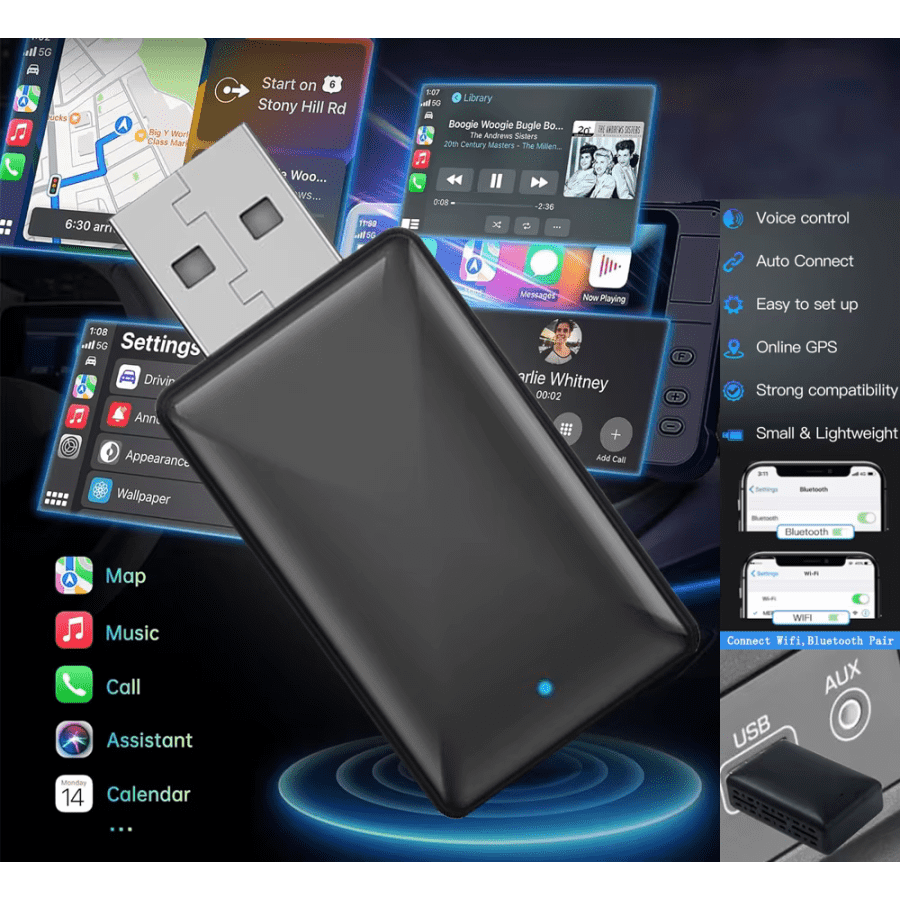 Skilldrive 2-in-1 Wireless Carplay & Android Adapter: $14