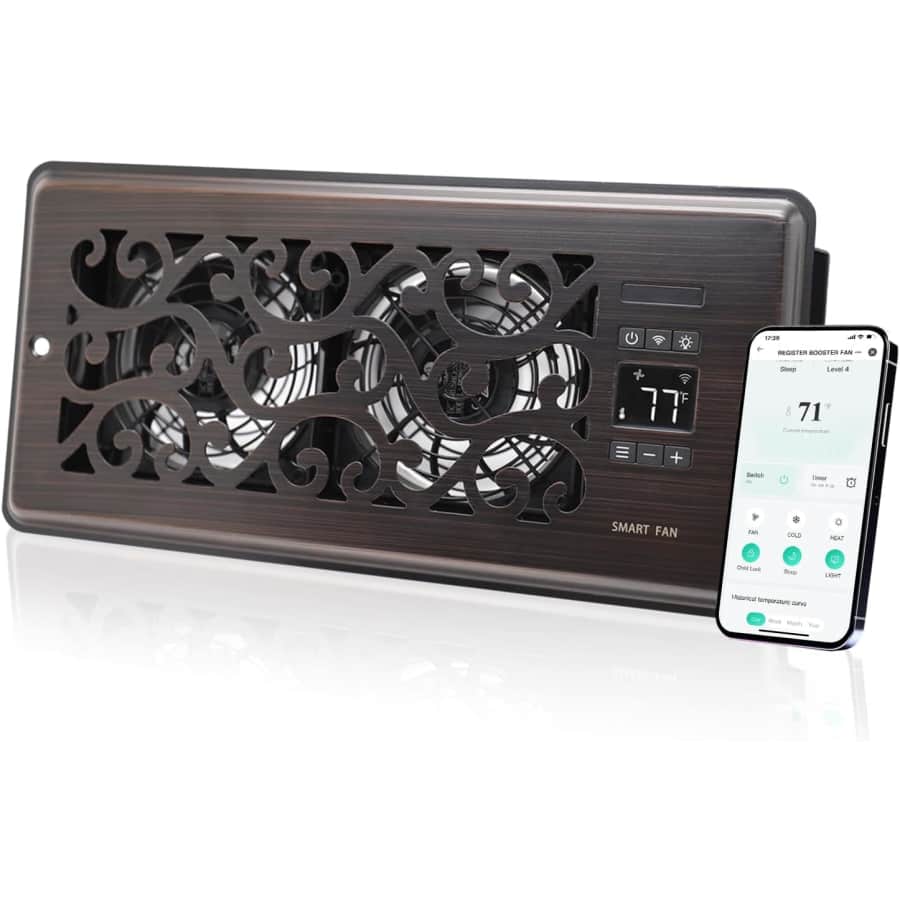 Sanycasa Register Booster Fan for 4" x 10" Register Holes: $36