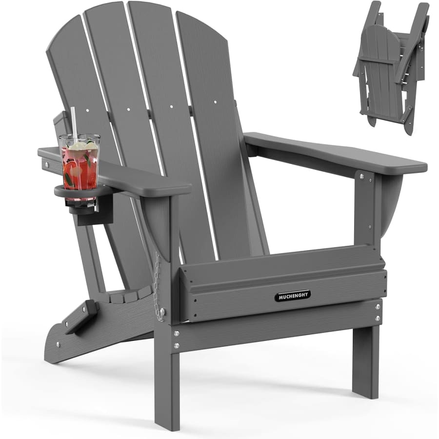 Folding Adirondack Chair with Cup Holder: $99.98 Folding Adirondack Chair with Cup Holder: $99.98