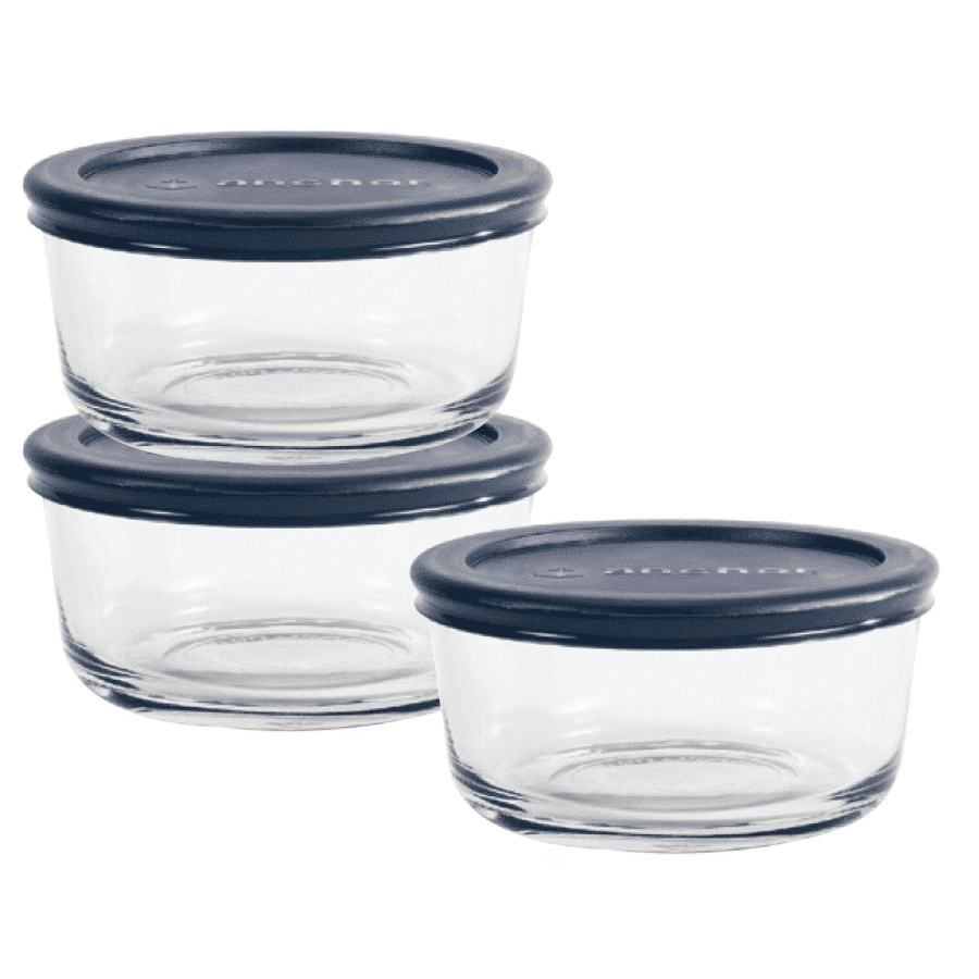 Anchor Hocking Glass Food Storage Containers w/ Lids 3-Pack: $6