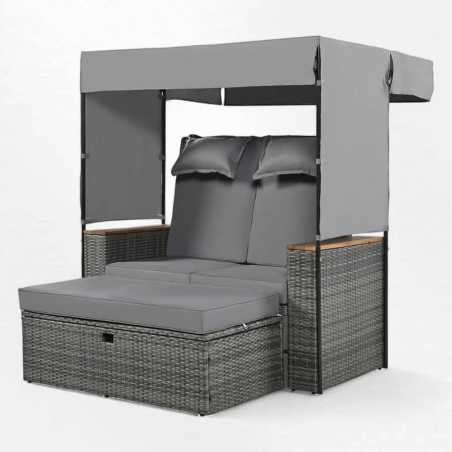 Latitude Run Quynhnhu 57.03'' Wicker Patio Daybed: $300