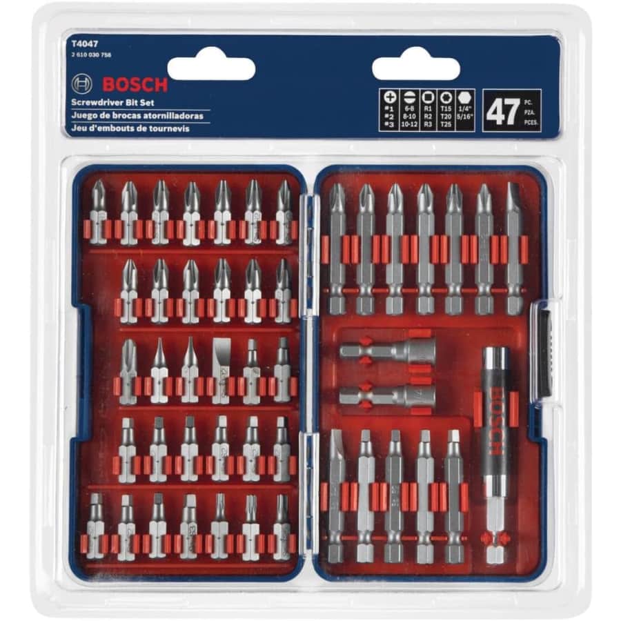 Bosch 47-Piece High-Carbon Steel Hex Shank Screwdriver Bit: $11 Bosch 47-Piece High-Carbon Steel Hex Shank Screwdriver Bit: $11