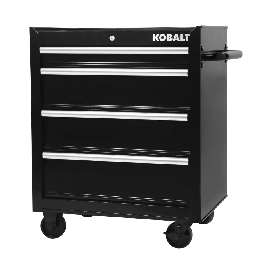 Kobalt 26.7" x 33" 4 -Drawer Steel Rolling Tool Cabinet: $219 Kobalt 26.7" x 33" 4 -Drawer Steel Rolling Tool Cabinet: $219