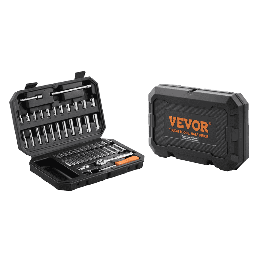 Vevor 54-Piece Standard & Metric Mechanic Tool Set w/ Hard Case: $25