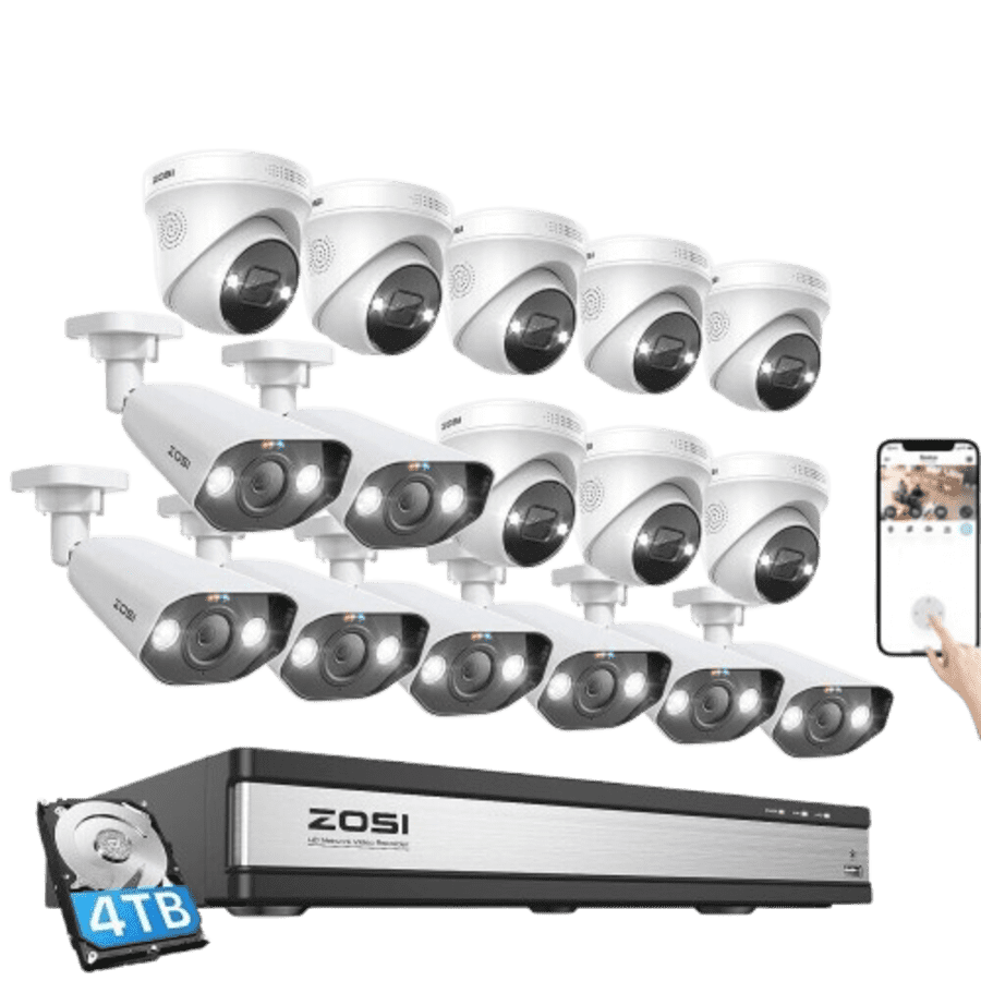 Zosi 16-Channel 4K 8MP 4TB POE NVR Security Camera System with Audio and AI Car Detect: $518 Zosi 16-Channel 4K 8MP 4TB POE NVR Security Camera System with Audio and AI Car Detect: $518