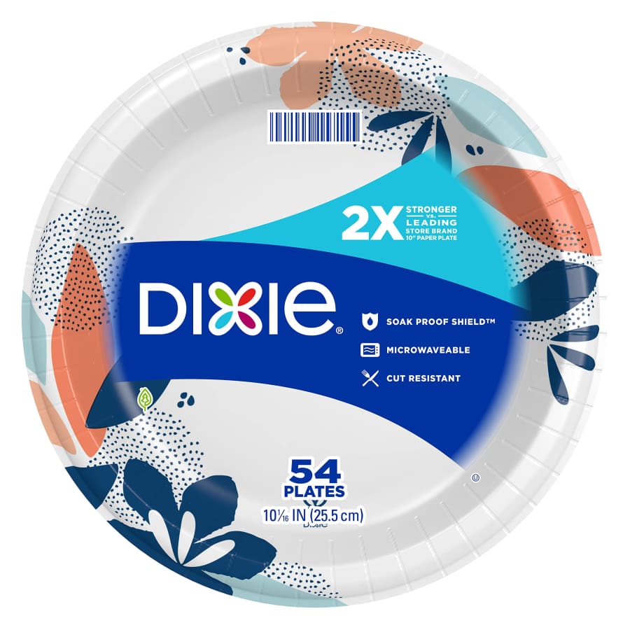 Dixie 10" Large Paper Plates 54 Pack: $6.14 w/ Subscribe & Save Dixie 10" Large Paper Plates 54 Pack: $6.14 w/ Subscribe & Save