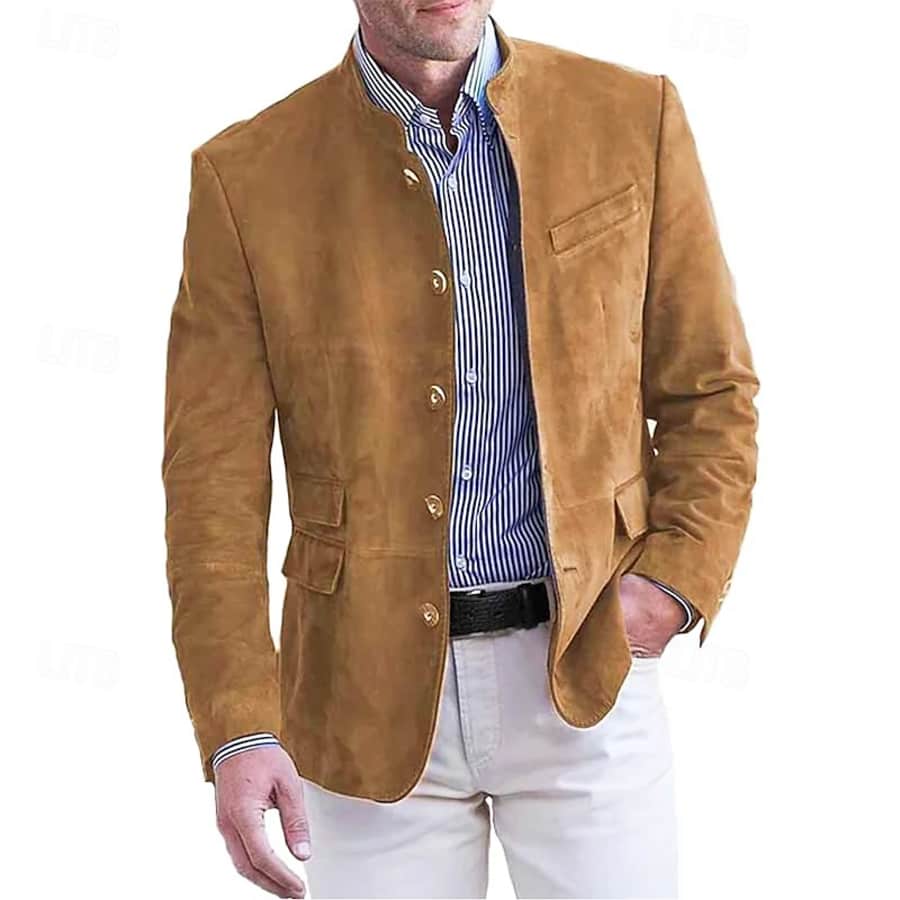 Men's Faux Suede Lightweight Jacket: $19 Men's Faux Suede Lightweight Jacket: $19