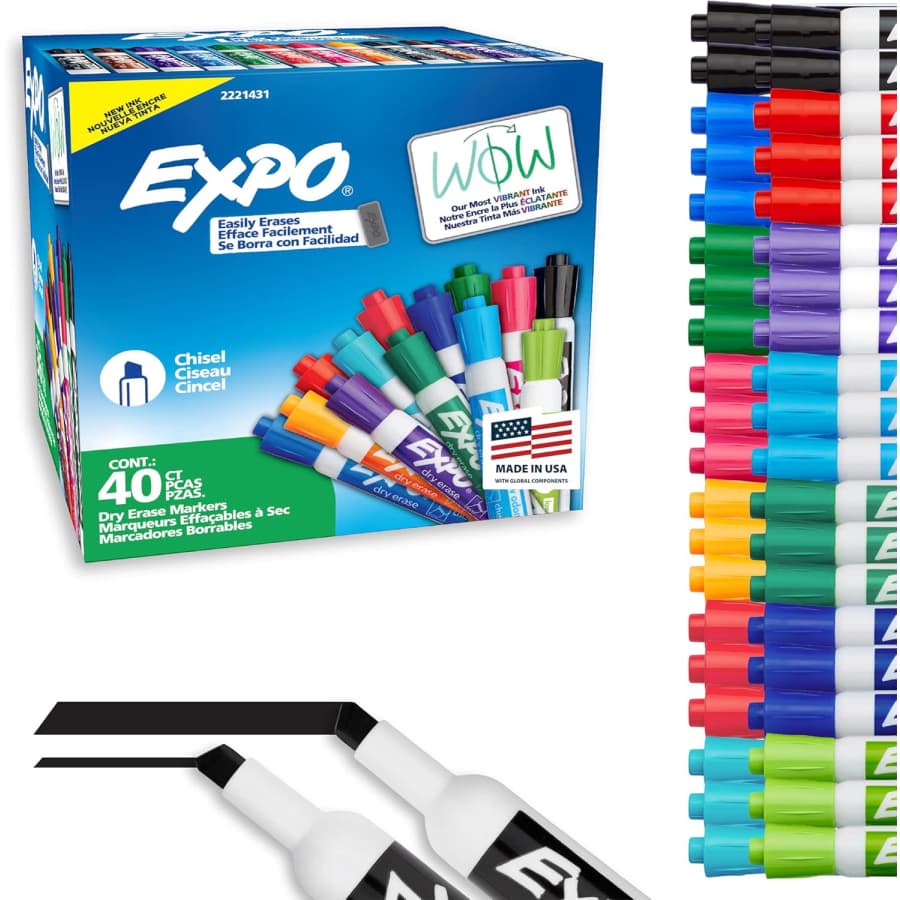 Expo Dry Erase Marker Chisel Tip 40-Pack: $24 Expo Dry Erase Marker Chisel Tip 40-Pack: $24