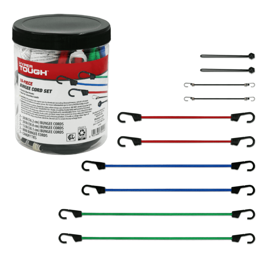 Hyper Tough 10-Piece Bungee Cord Set: $7.76 Hyper Tough 10-Piece Bungee Cord Set: $7.76