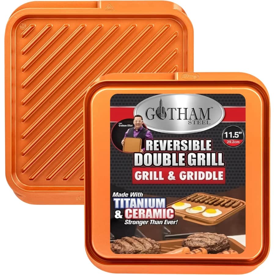 Gotham Steel 11.5" Reversible Ultra Nonstick Grill and Griddle Pan: $27 Gotham Steel 11.5" Reversible Ultra Nonstick Grill and Griddle Pan: $27