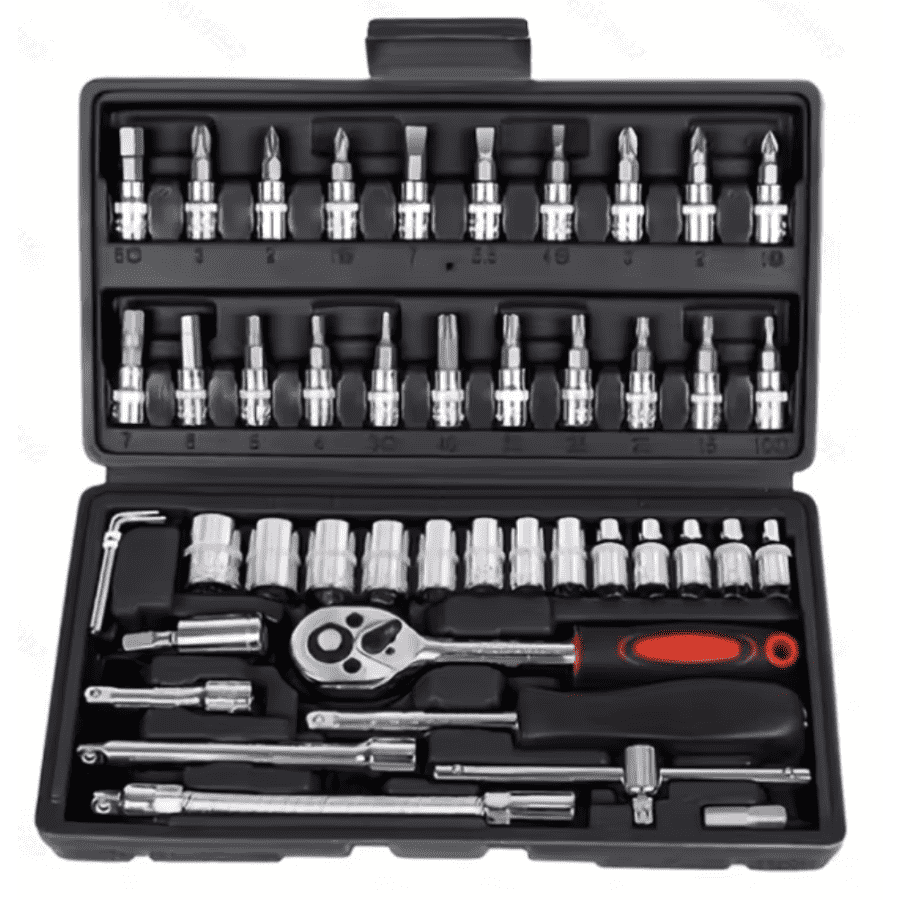 46-Piece Drive Socket Ratchet Wrench Set: $8.96 46-Piece Drive Socket Ratchet Wrench Set: $8.96