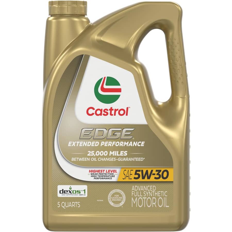 Castrol Edge Extended Performance 5W-30 Advanced Full Synthetic Motor Oil 5-Quart Bottle: $26