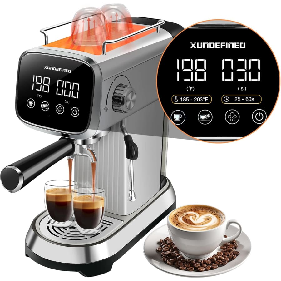 XUndefined 20 Bar Touchscreen Espresso Machine w/ Milk Frother: $64.99 XUndefined 20 Bar Touchscreen Espresso Machine w/ Milk Frother: $64.99