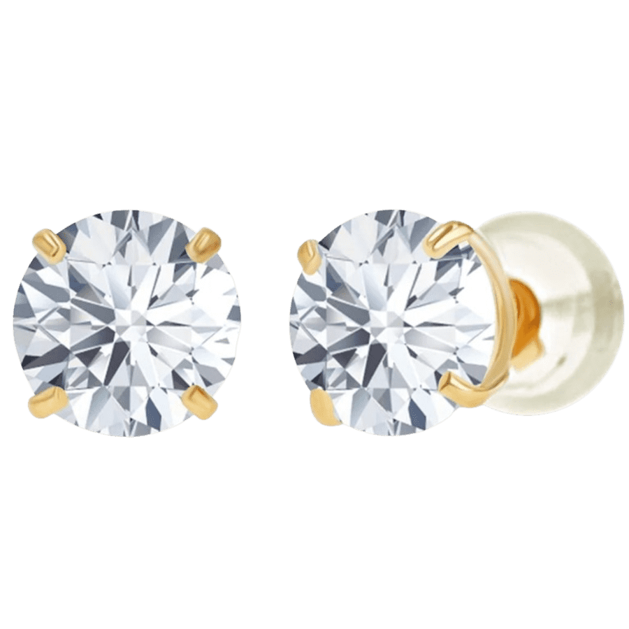 2-TCW. Lab-Created Moissanite 14K Gold Stud Earrings: $105