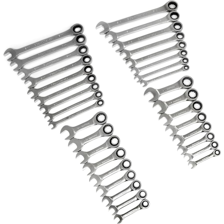 GearWrench 34-Piece Standard & Stubby Ratcheting Wrench Set: $81