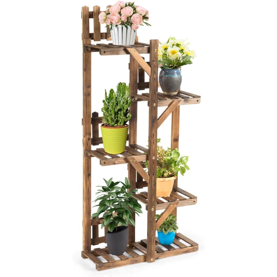 Giantex 5-Tier Wood Plant Stand: $23