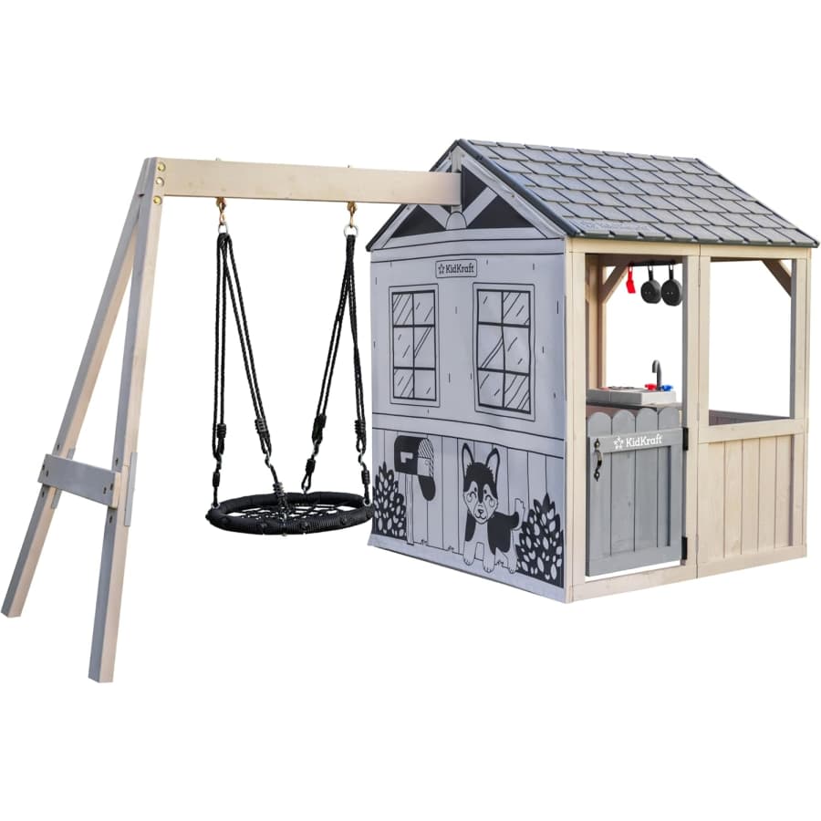 KidKraft Savannah Swing Wooden Outdoor Playhouse: $276.80