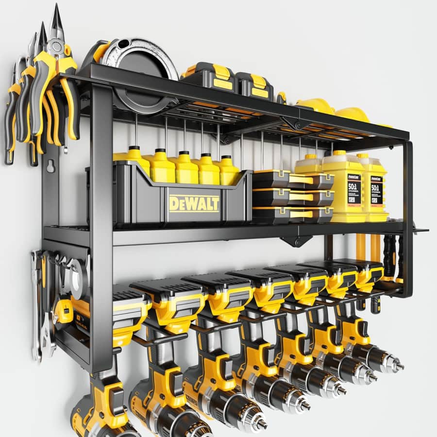 7-Slot 3-Tier Wall Mount Power Tool Organizer: $30 7-Slot 3-Tier Wall Mount Power Tool Organizer: $30