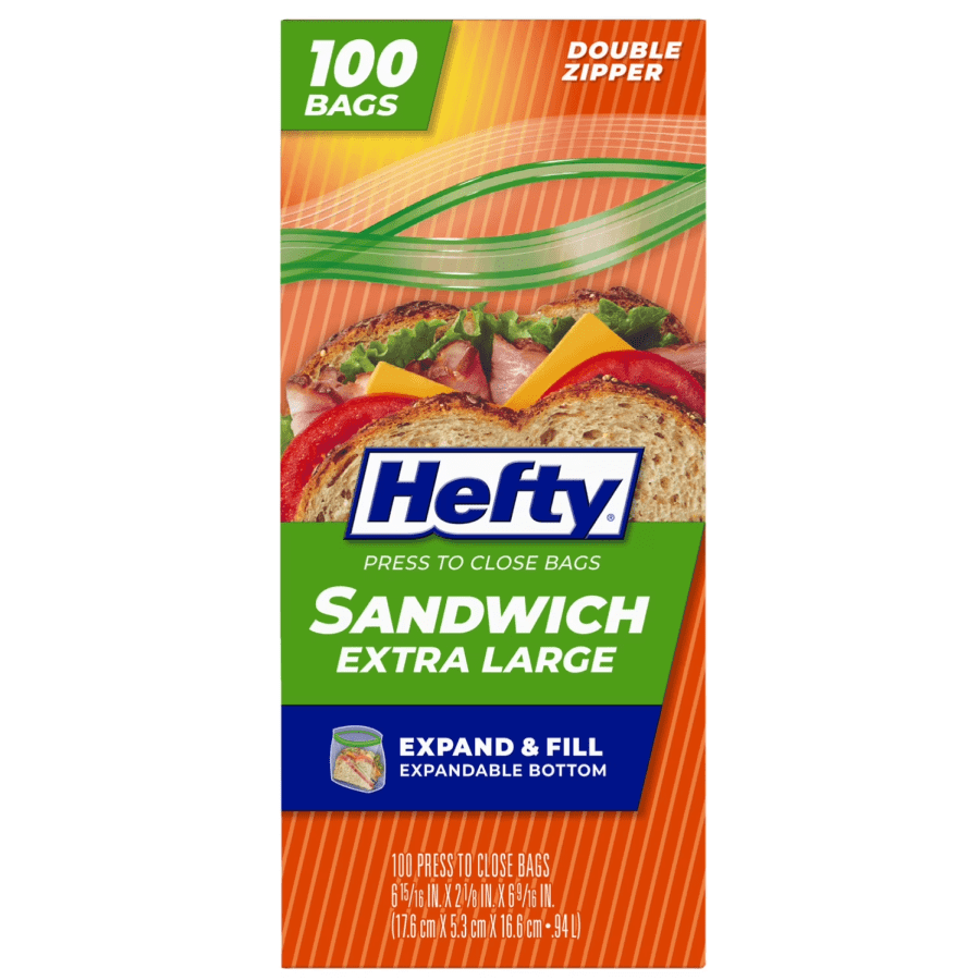Hefty Press-to-Close Extra Large Food Storage Bags 100-Pack: $2.97