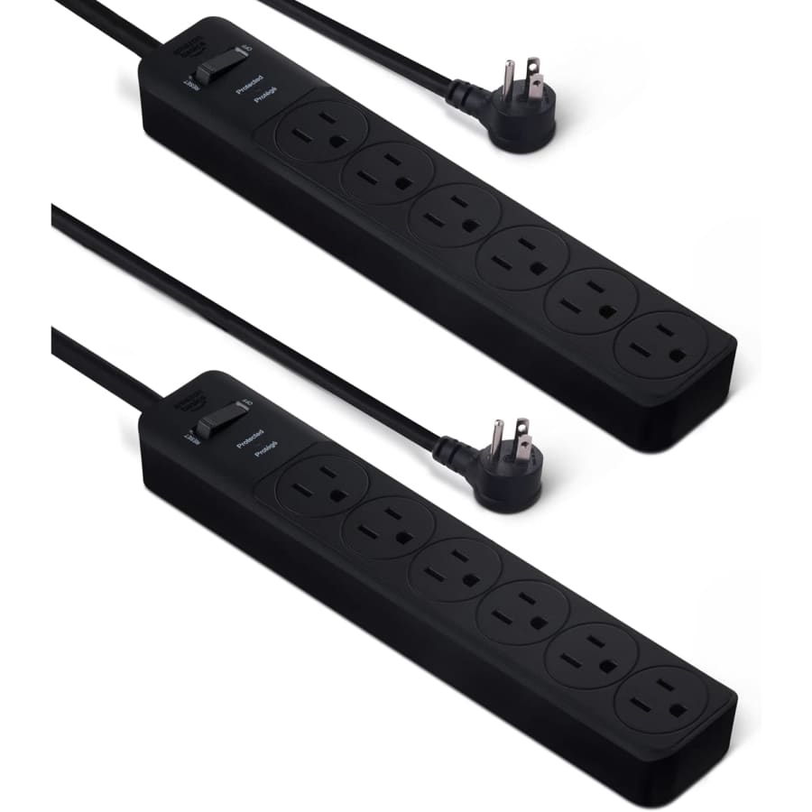 Amazon Basics 6-Outlet Surge Protector Power Strip 2-Pack: $4.99