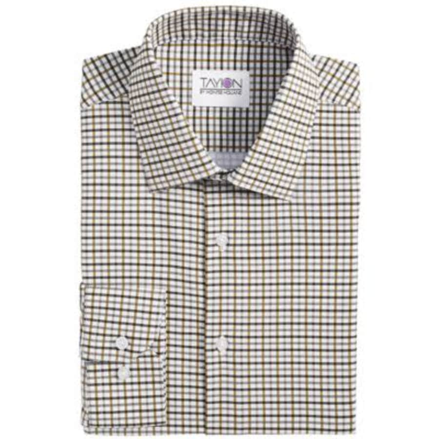 Tayion Collection Men's Slim-Fit Plaid Dress Shirt: $10.76