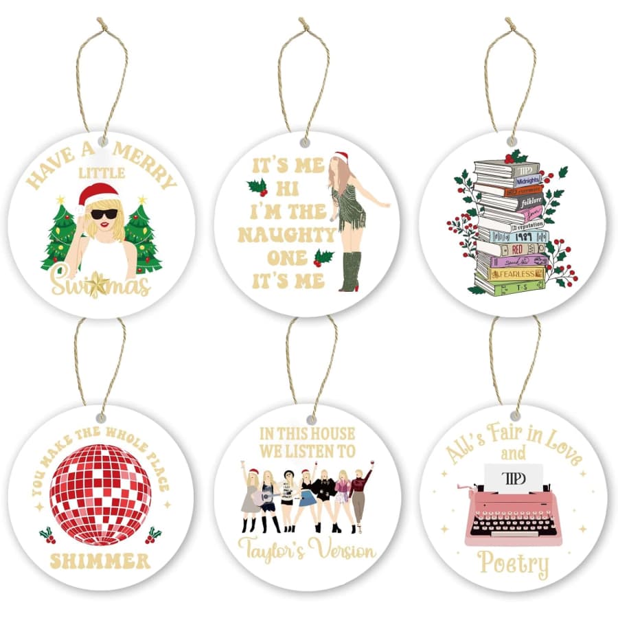 Taylor Swift Holiday Wooden Tree Ornament 6-Pack: $9.99 Taylor Swift Holiday Wooden Tree Ornament 6-Pack: $9.99