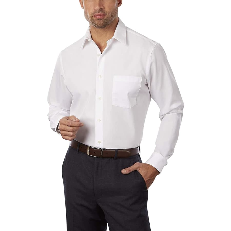 Van Heusen Men's Fitted Poplin Dress Shirt: $20... or less