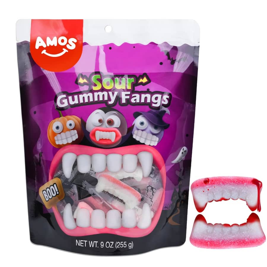 Amos Sour Gummy Fangs 9-oz. Bag: $8 w/ Prime Amos Sour Gummy Fangs 9-oz. Bag: $8 w/ Prime