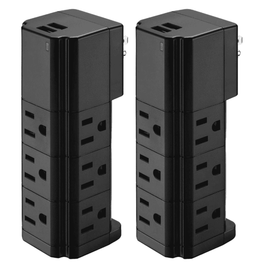 Lax Gadgets 9-Outlet USB Swivel Surge Protector 2-Pack: $25 Lax Gadgets 9-Outlet USB Swivel Surge Protector 2-Pack: $25