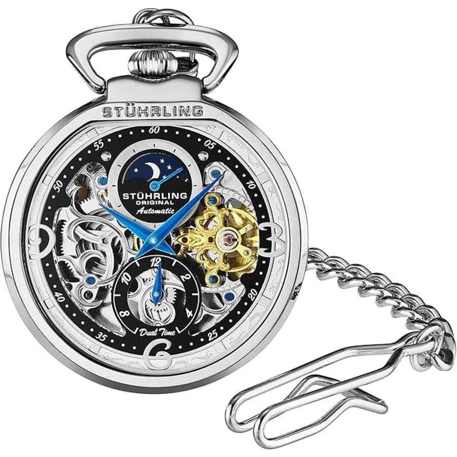 Stuhrling Orignal Men's Automatic Pocket Watch: $200