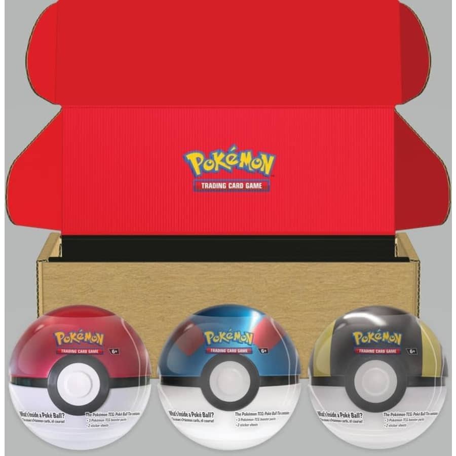 Pokemon TCG: Poké Ball Tin 3-Pack Bundle w/ 9 Booster Packs & Stickers: $47.54 Pokemon TCG: Poké Ball Tin 3-Pack Bundle w/ 9 Booster Packs & Stickers: $47.54