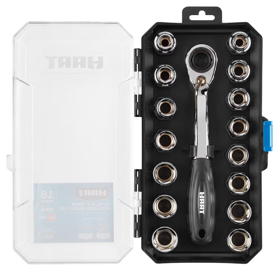 Hart 16-Piece 3/8" Drive Pass-Thru Socket Set: $19.97