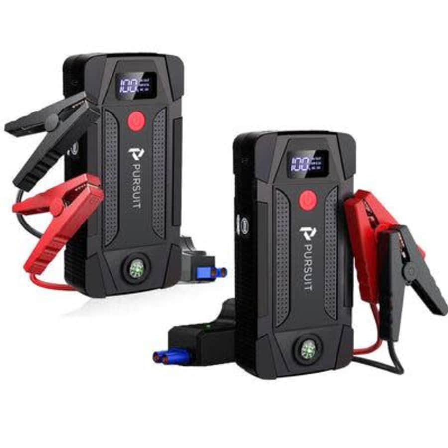 Pursuit 1,000A 12V UltraSafe Smart Jump Starter and Power Bank 2-Pack: $57