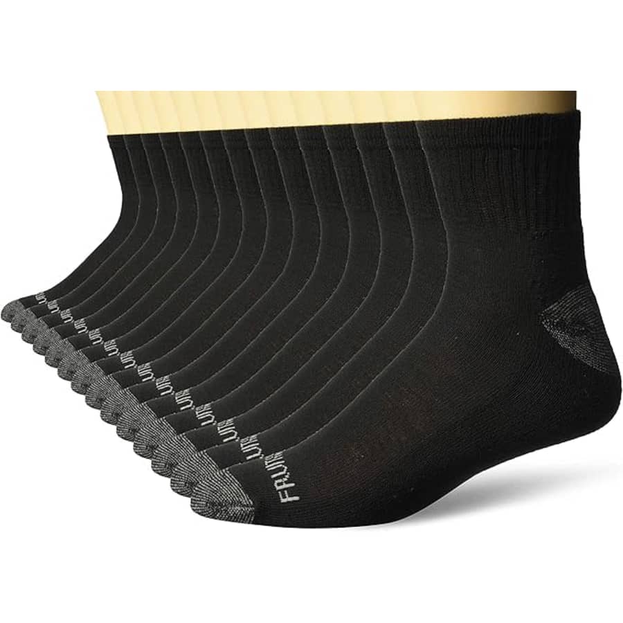 Fruit of the Loom Men's Dual Defense Ankle Socks 12-Pack: $13