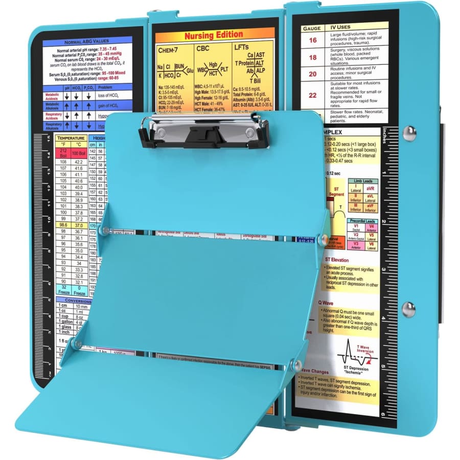 Foldable Nursing Clipboard with Cheat Charts: $17