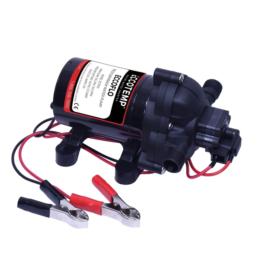Eccotemp EccoFlo Triplex Diaphragm 12V Water Pump and Strainer: $40