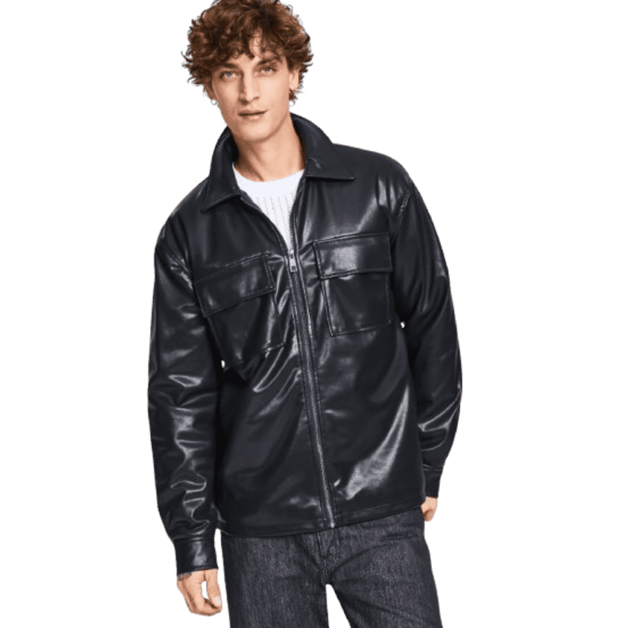 Tinsel Men's Zip Front Faux-Leather Shirt Jacket: $19.46 Tinsel Men's Zip Front Faux-Leather Shirt Jacket: $19.46