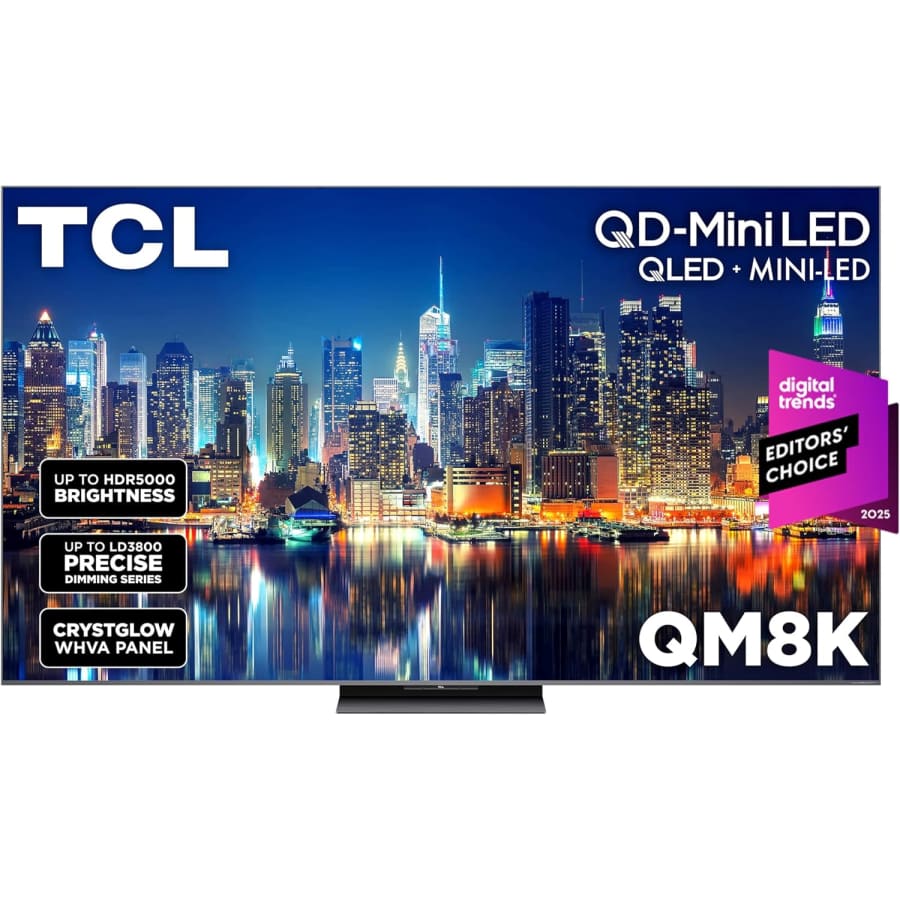 TCL QM8K Series 85" Mini LED + QLED 4K HDR Smart Google TV: $1,797.99