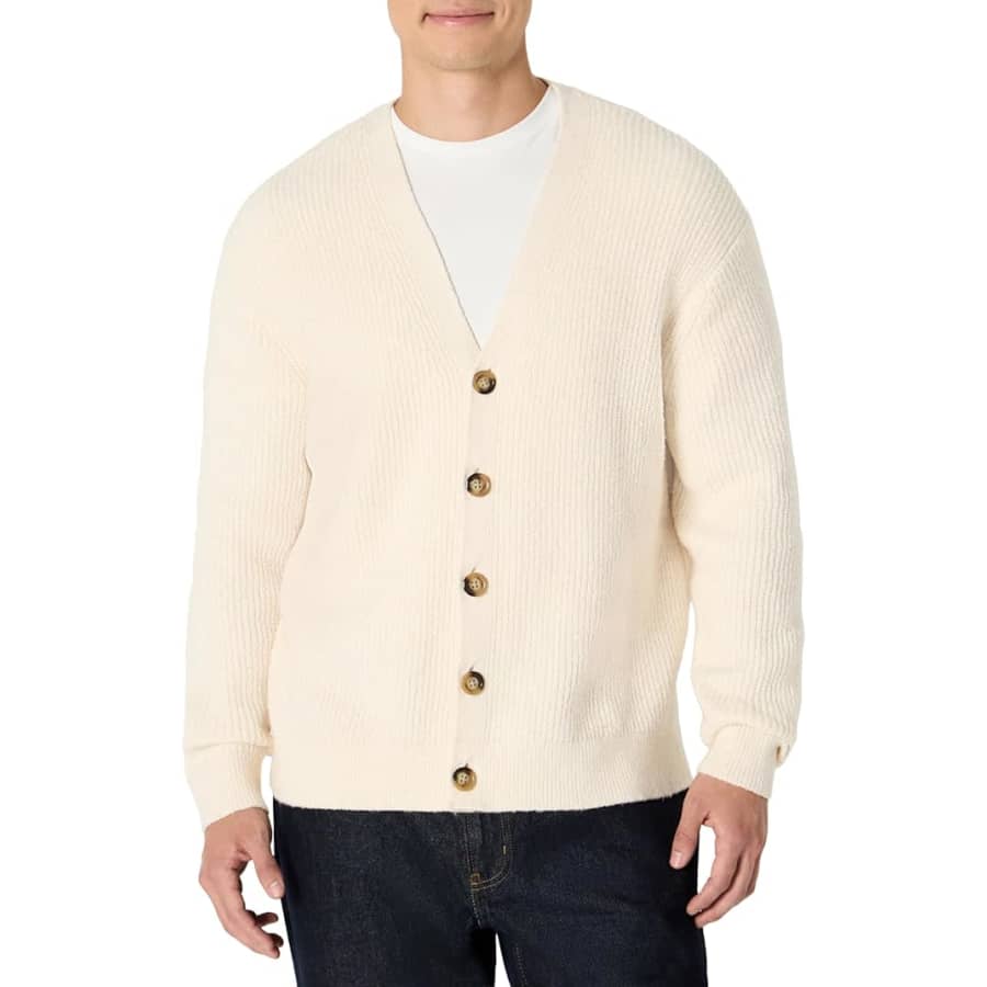 Amazon Essentials Demi's Pick Men's Cardigan: $21 Amazon Essentials Demi's Pick Men's Cardigan: $21