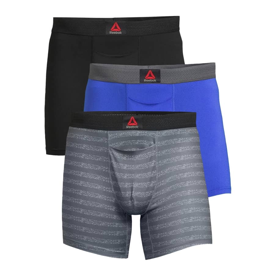 Reebok Men's Featherweight Performance Boxer Briefs 3-Pack: $9