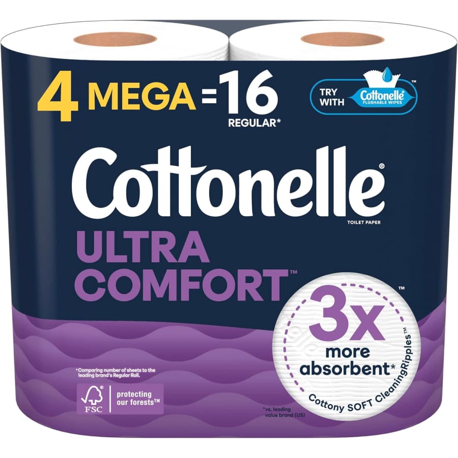Cottonelle Ultra Comfort Soft Toilet Paper Mega Roll 4-Pack: $3.75 via Sub. & Save Cottonelle Ultra Comfort Soft Toilet Paper Mega Roll 4-Pack: $3.75 via Sub. & Save