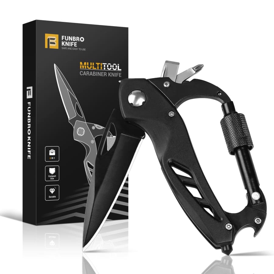 Funbro 6-in-1 Multitool Carabiner: $7.99