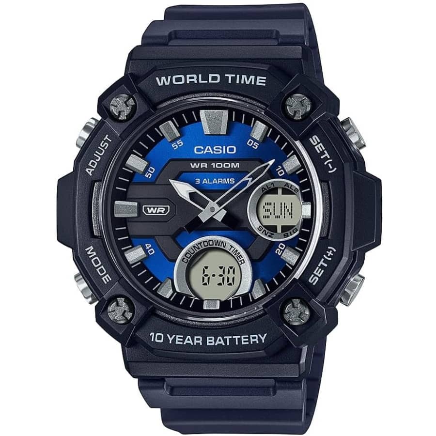 Casio AEQ120W Series Men's Analog Digital Watch: $29