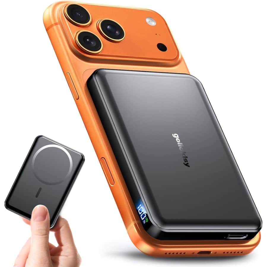 10000mAh Wireless Magnetic Magsafe Portable Charger: $23